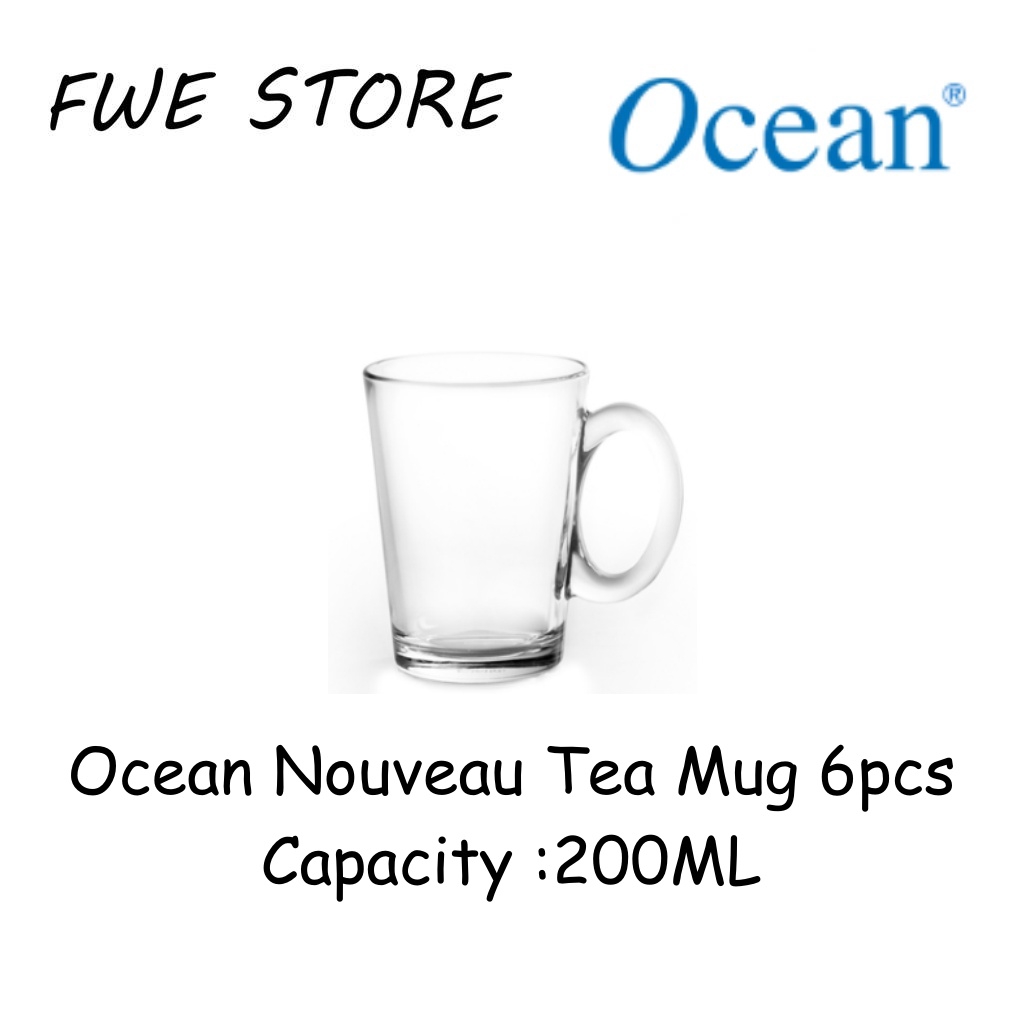 Ocean Glassware 1P02040 7OZ Nouveau Tea Mug Set of 6pcs - 200ML