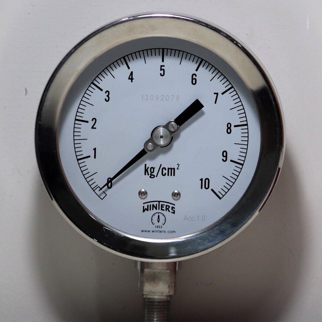 Pressure Gauge SS316 4" ,1/4" NPT , 010 kg/cm2 Shopee Thailand