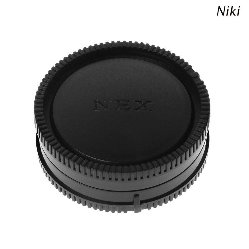 Niki Rear Lens Body Cap Camera Cover Anti-dust 60mm E-Mount Protection Plastic Black for Sony A9 NEX7 NEX5 A7 A7II