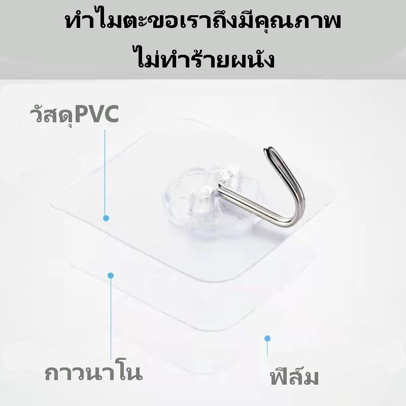 ตะขอติดผนัง ตะขอพลังช้าง แท้100% รับน้ำหนักได้ 20 kg ตะขอแขวน ตะขอ ที่ติดฝาผนัง ตะขอ ตะขอแขวนติดผนัง ไม่ต้องเจาะ ติดทน thumbnail 10