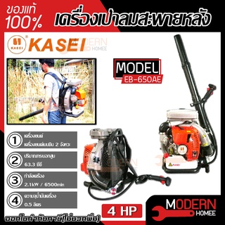 KASEI เครื่องเป่าลมสะพายหลัง รุ่น EB650AE เครื่องเป่าใบไม้ เป่าลม เครื่องดับไฟ EB 650AE เครื่องสำหรับเป่า