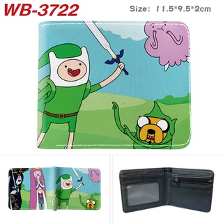 กระเป๋าสตางค์ หนัง PU ใบสั้น ลายการ์ตูน Adventure Time ใส่เหรียญได้ สําหรับเด็ก