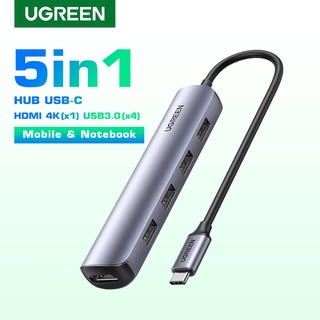 UGREEN รุ่น 20197 Hub 5in1 USB-C 3.1 Multiport ตัวแปลง Hub HDMI 4K (x1) USB3.0 (x4) รองรับ มือถือ, Computer