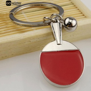 ❣ Pingpong Bat Ball Table Tennis Racket Keychain Car Decor Ring Gift