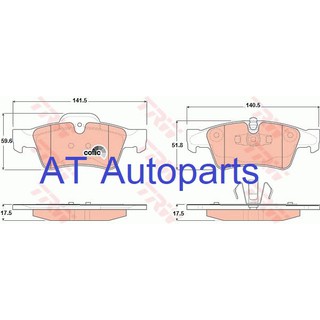 ผ้าเบรคหลัง เบนซ์ R-Class W251-V251 R280 R300 R320 R350 R50CDI CGI 2006-2015 GDB1643 TRW Benz