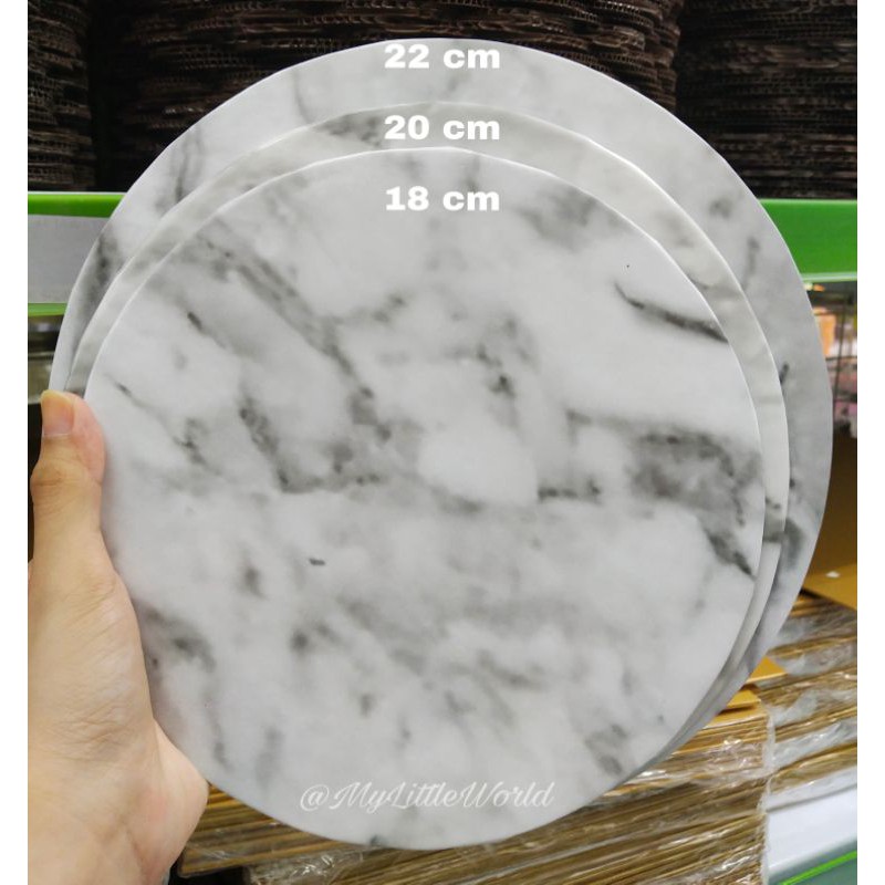 TART CAKE BASE MARBLE CAKE BOARD MARBLE ROUND CIRCLE ELEGANT 18 20 22 24 28 30 32 ซม.