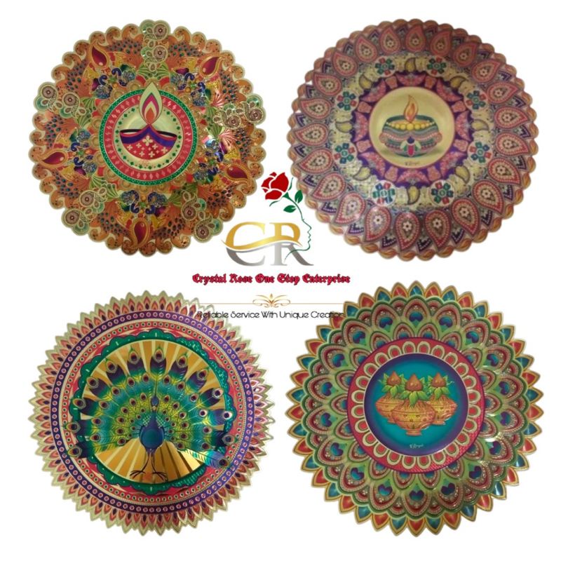3D Rangoli สติกเกอร์ฟอยล์สีทองและเคลือบเงาสําหรับตกแต่งบ้านของคุณ (กันน้ํา)