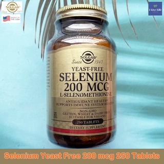 ซีลีเนียม Selenium Yeast-Free 200 mcg 250 Tablets Supports Immune System Health - Solgar®