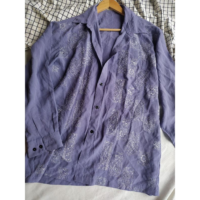 เสื้อเชิ้ตมือสอง เสื้อเชิ้ตสีม่วง