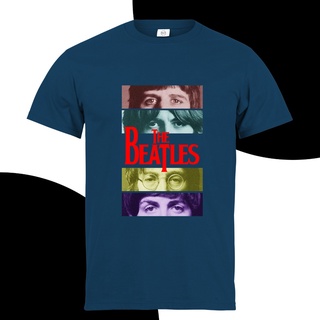 แขนสั้นcrew neckเสื้อยืด พิมพ์ลาย the beatles Personalized - navy White สีดํา คุณภาพพรีเมี่ยม MMS_001S-XXXXL