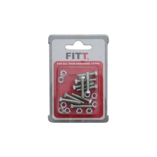 สกรูหัวหกเหลี่ยมน็อต 5X25MM 10ชุด | FITT | 8851326951406 สกรู, น๊อต อุปกรณ์ยึดติด ต่อเติมซ่อมแซมบ้าน สกรูหัวหกเหลี่ยมน็อ