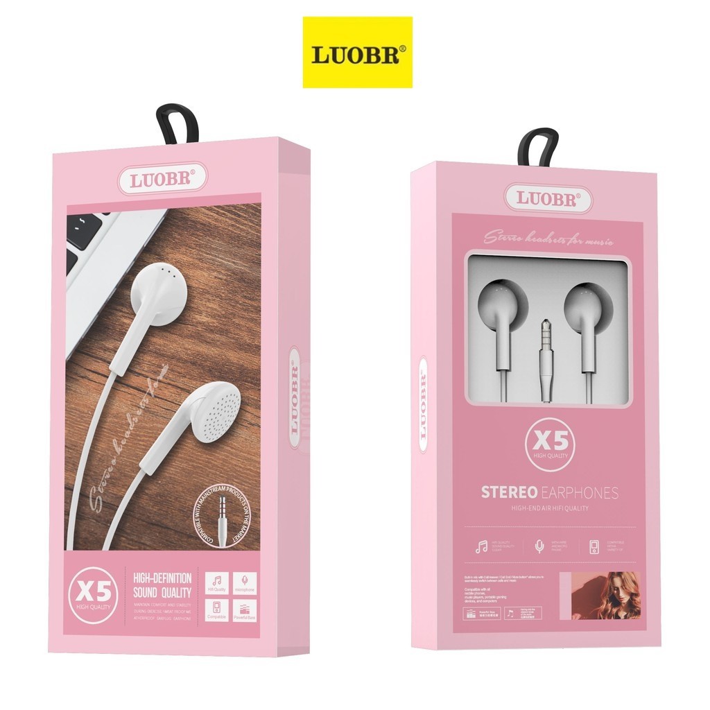 หูฟังสโมทอล์ค LUOBR X5/B18 หูฟังมีสาย เสียงดี ราคาาถูก แบรนด์ LUOBR แท้100%