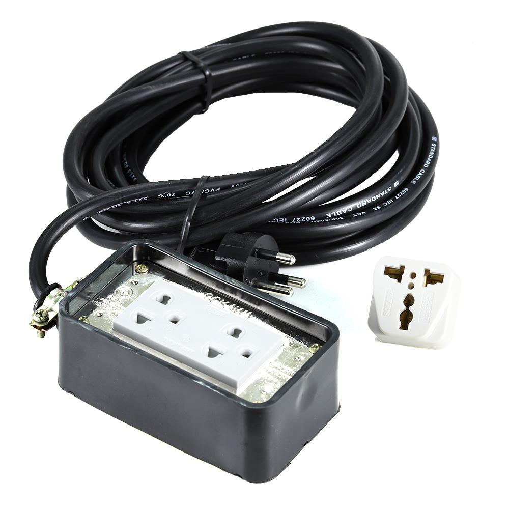 บล็อคยาง2x4 พร้อมสาย VCT3x1.5 5M.