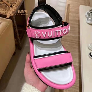 รองเท้าผู้ชาย✤◊◇Louis Vuitton/Louis Vuitton ฤดูใบไม้ร่วงและฤดูหนาวรองเท้าผู้หญิง Pool Pillow รองเท้าแตะลำลองแบน 1A9OCL