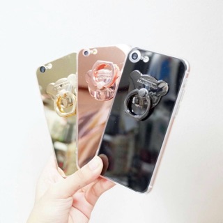 เคสกระจก+ริงหมี