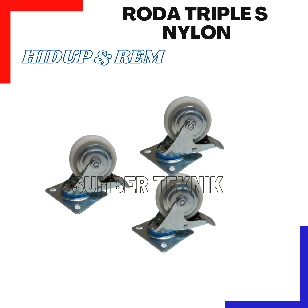 TRIPLE S NYLON TRLLY WHEELS || TRIPLE S BRAND NYLON WHEELS