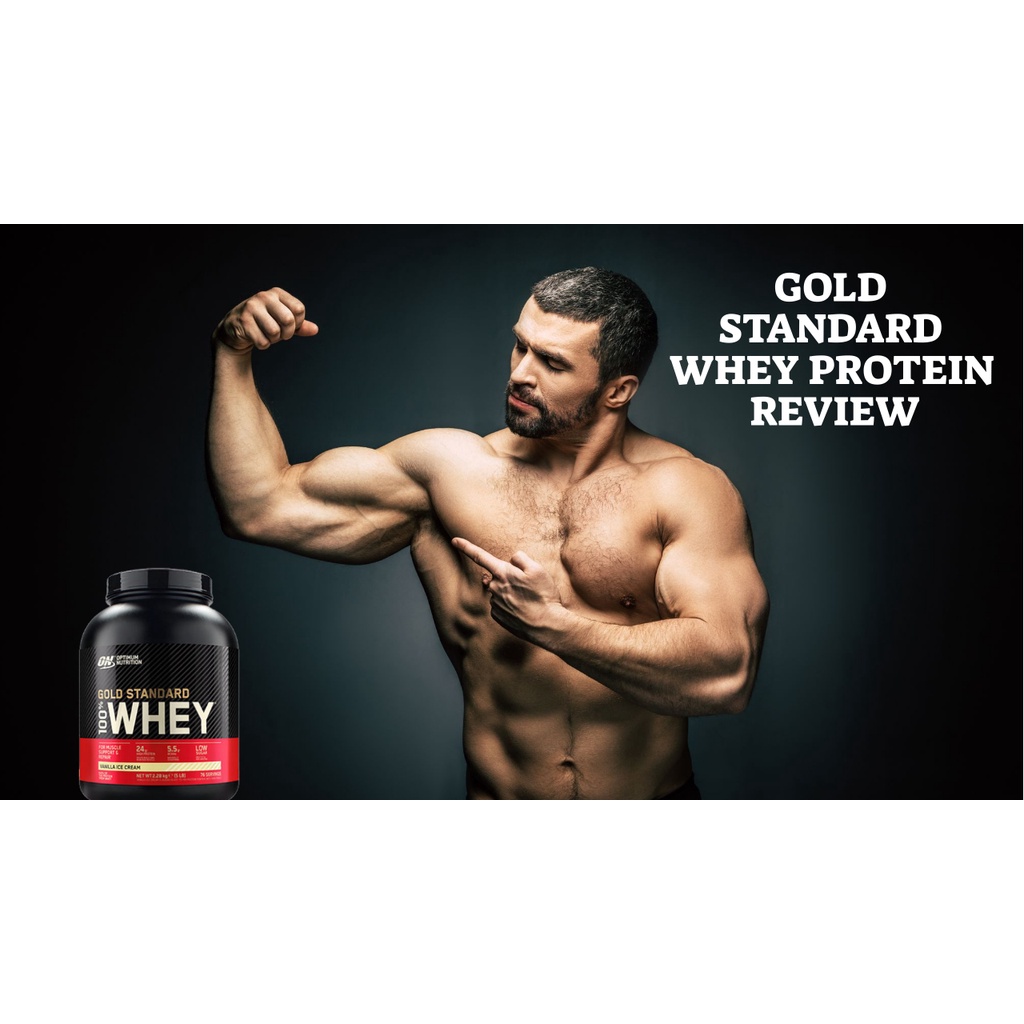 Optimum Gold Standard Whey Protein 5 Lbs. เวย์โปรตีน เพิ่มกล้ามเนื้อ ไขมันต่ำ ไม่หวาน 2.27กิโลกรัม