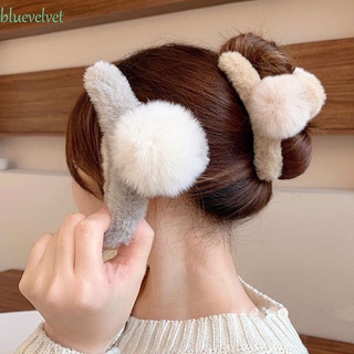 BLUEVELVET Sweet Hair Clip Simple Korean Style Hair Claw Women Hair Accessories Plush Ball Cute Retro Temperament Girls Winter And Autumn Shark Grab Clip/Multicolor