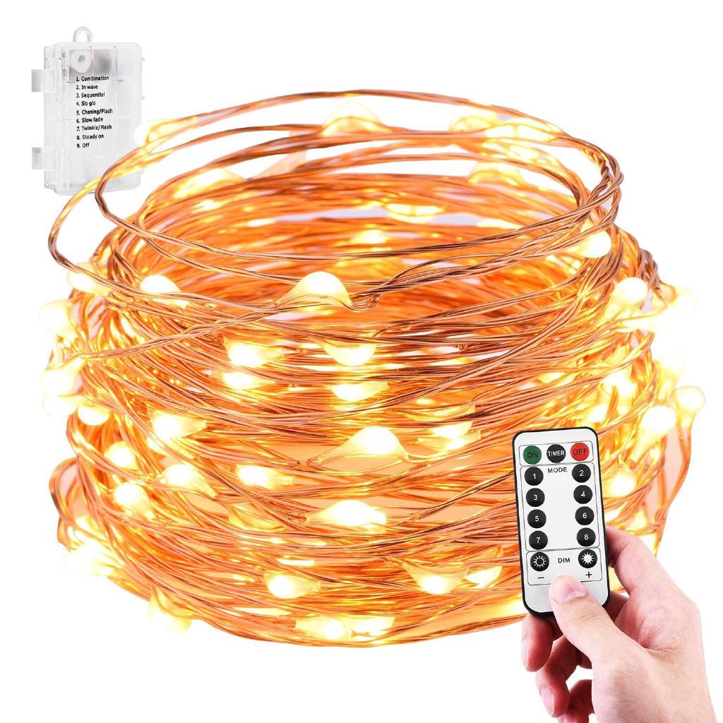 10 M 100 LEDs รีโมทควบคุม 8 โหมดสำหรับตกแต่งบ้าน