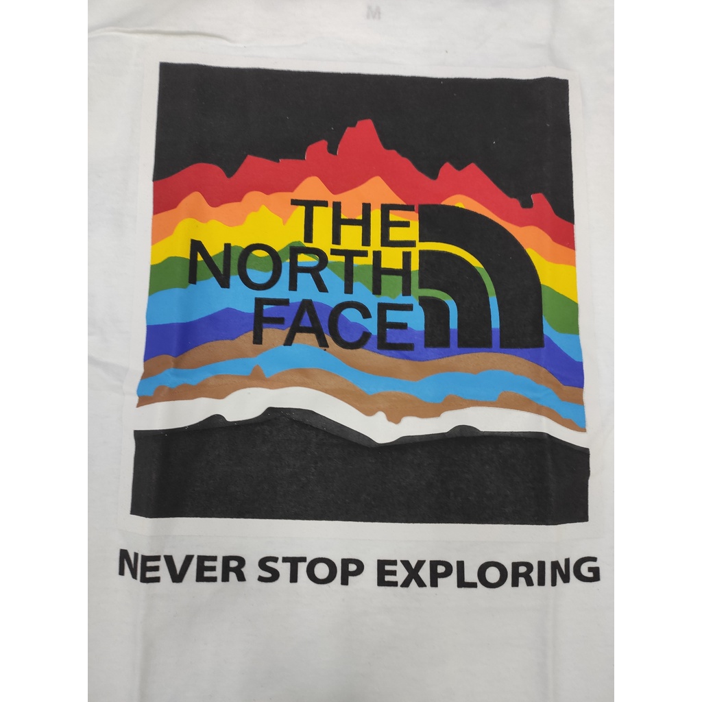 ⭐ The North Face ⭐ เสื้อยืด คอกลม แขนสั้น แฟชั่น นอร์ธเฟซ exploring สีรุ้ง rainbow unisex #4
