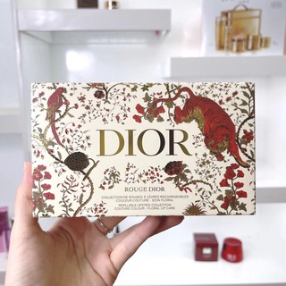 ชุดตัวอย่างลิปสติก ห้าชิ้น สีฟ้า สีทอง สําหรับ Dior Year of The Tiger