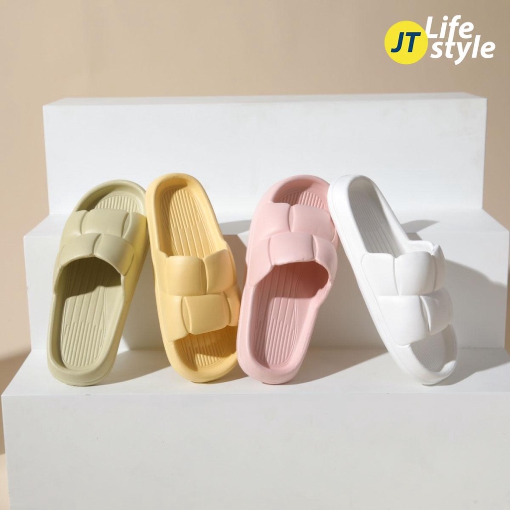 รองเท้าแตะ กลีบดอกไม้ ใส่ในบ้าน EVA สไตล์เกาหลี หนา ใส่สบาย น้ำหนักเบา กันลื่น/JT.Lifestyle