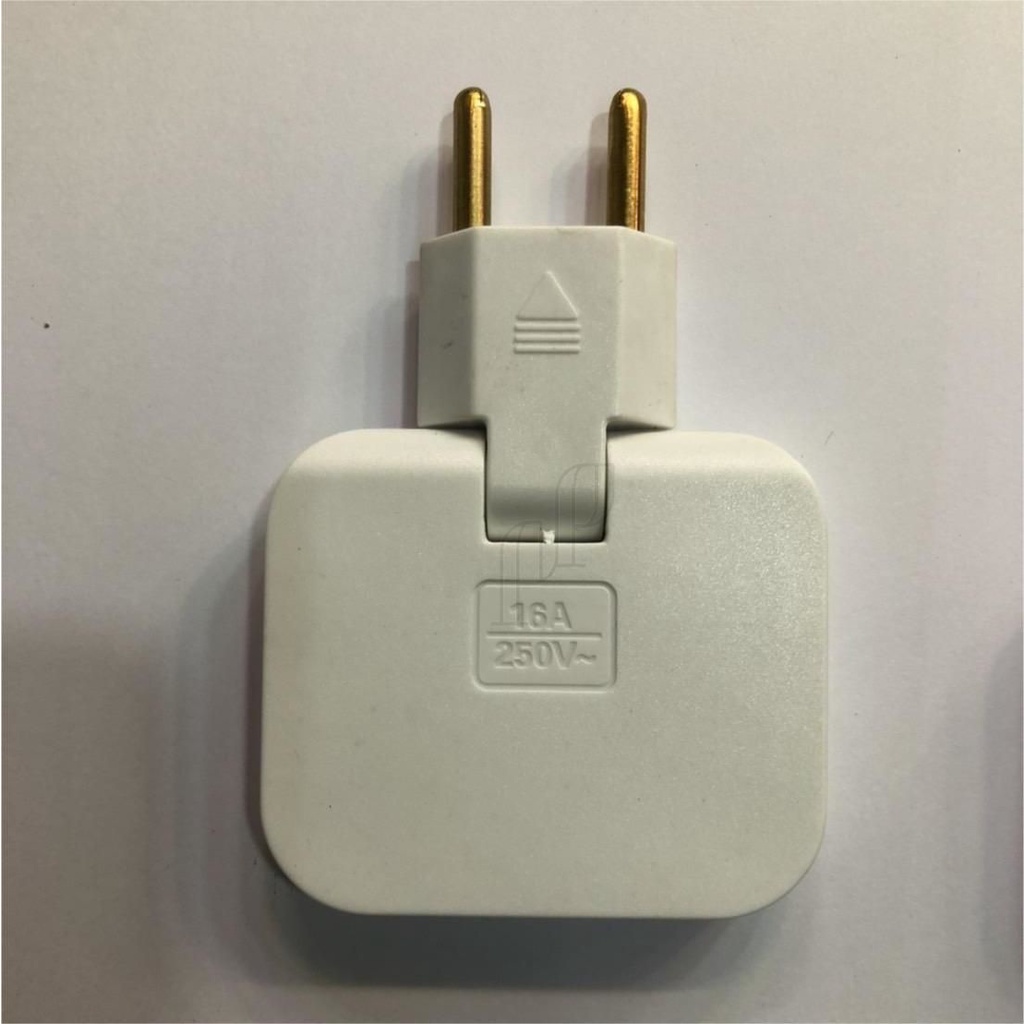 sentoshi ปลั๊กพับ ปลั๊ก 3ช่อง ปลั๊กไฟ ขาแบน 3ตา 2ขากลม พับได้3ทาง2500W 16A 250V