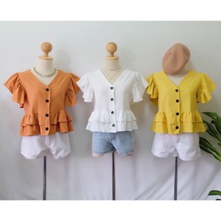 เสื้อ ทรงน่ารักมากระบายสองชั้น