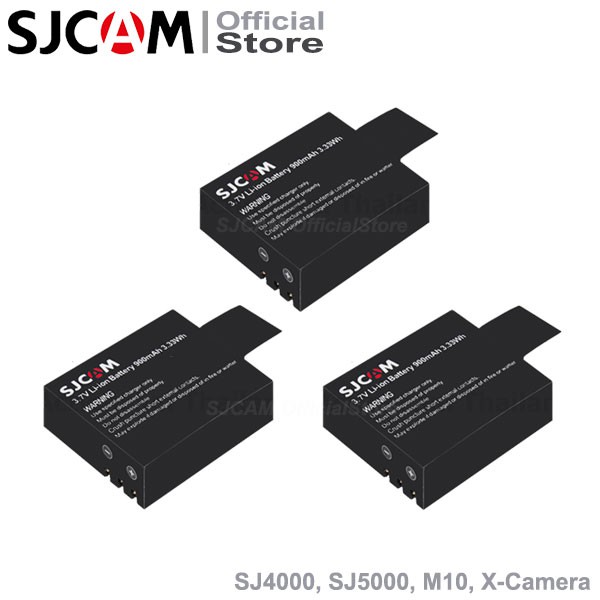SJCAM Battery 900 mAh 3.7v For Action Camera Sj4000 Sj5000 M10 X1000 x 3 ก้อน แบตเตอรี่ แบตสำรอง กล้