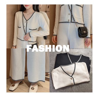 DODO*พร้อมส่ง*กางเกงขายาวไหมพรม ใส่แมทช์กับเสื้อได้สวยดูด(H251-1/H253)
