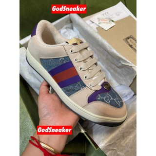 [ พร้อมส่ง ] Gu*ci Screener Blue Sneaker GG Original Size 36-45 [ ORI ]