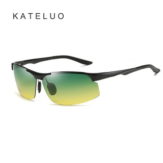 【พร้อมกล่อง】KATELUO แว่นตากันแดด HD เลนส์โพลาไรซ์ UV400 2173 อะลูมิเนียม มองเห็นกลางคืน สําหรับผู้ชาย