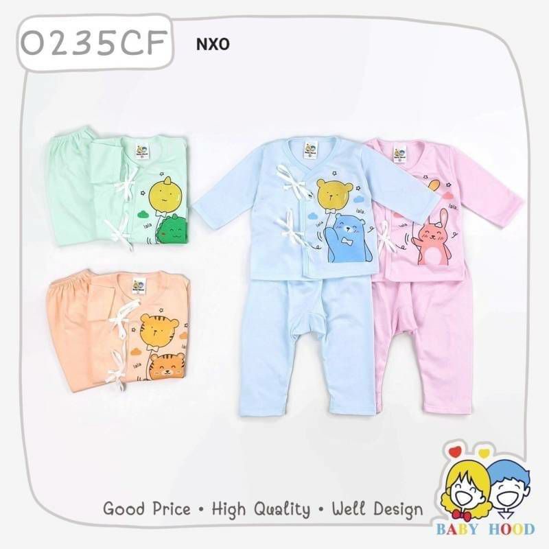 Baby hoodชุดเด็กแขนขายาวผูกหน้าก้นแพมเพิส(0-3เดือน)