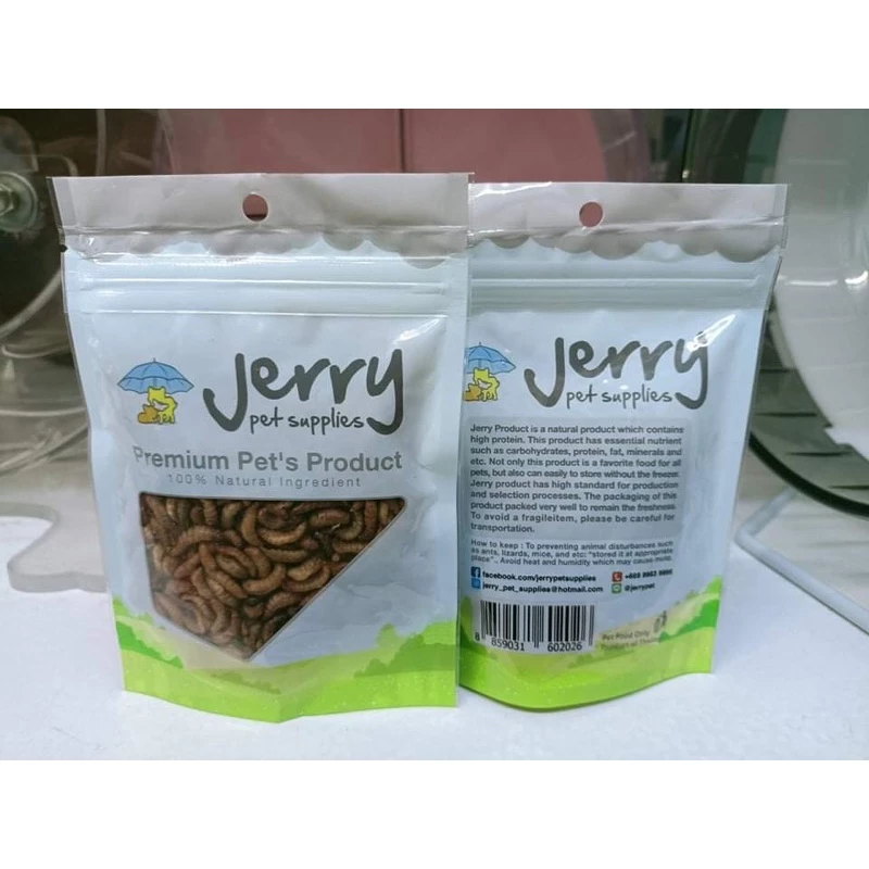Jerry หนอนเเว็กซ์อบแห้ง อาหารเสริมโปรตีน ชูก้าร์ กระรอก สัตว์ฟันแทะ