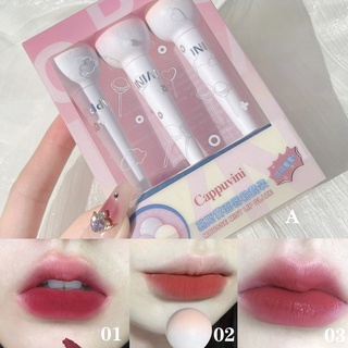 Cappuvini Lollipop ลิปสติก ลิปทินท์ เนื้อแมตต์กํามะหยี่ สีแดง สีชมพู กันน้ํา ติดทนนาน