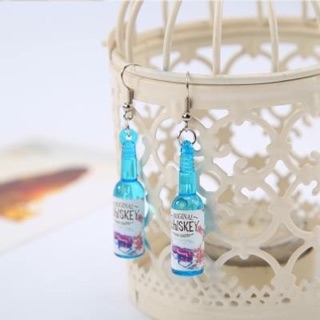 ต่างหูแบบเจาะ 🌈 #A112 💗 blue whiskey earring