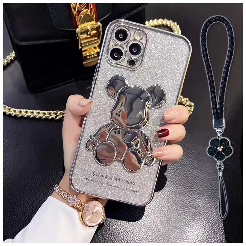 ส่งจากไทย เร็ว1-2วัน เคสโทรศัพท์ Case Oppo Reno7z Reno8z A57 4G A57 5G  A77 A77s Reno5 A15 หมีกากเพชร สวยหรู