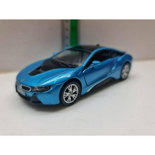 โมเดลรถ BMW i8 COUPE 2018 สีฟ้า (Scale 1:36) โมเดล รถเหล็ก ของแท้  รถสะสม รถจำลอง ไม่มีกล่อง มือสอง