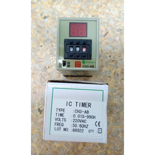 Timer Digital ทามเมอร์ ดิจิตอล Timer พร้อมขาช็อกเกต CH3-AB 220V PCN