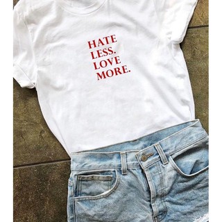 เสื้อยืดผ้าฝ้ายHAY_OFFICIAL - เสื้อยืดลาย HATE LESS. LOVE MORE.