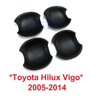 สีดำ ถาดรองมือเปิดประตู Toyota Hilux Vigo 2005 - 2015 โตโยต้า วีโก้ แชมป์ ฟอร์จูเนอร์ เบ้ามือ เบ้ารองมือเปิด ถ้วยมือเปิด