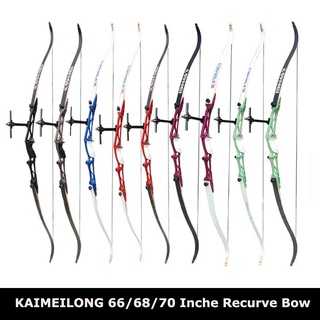 66/68/70 นิ้วคาเมรอน recurve bow 14-40 ปอนด์เหมาะสำหรับมือขวากลางแจ้งยิงธนูล่าสัตว์เกมยิง