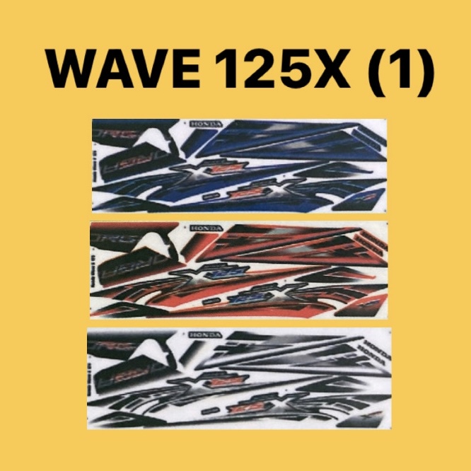 Wave125X Wave 125X Stiker สติ๊กเกอร์ฝาครอบตัวถังชุดแถบ (1) 1 Coverset Strike Wave125X Wave 125X Wave