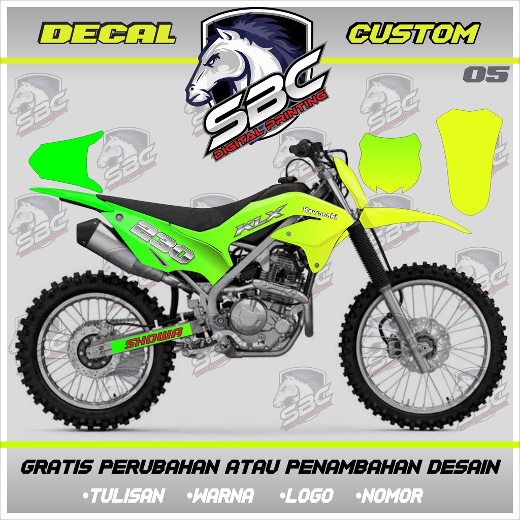 KLX 230 Decal - Fullbody Striping Sticker Decal Full block List KAWASAKI KLX 230 Custom RACING Desig