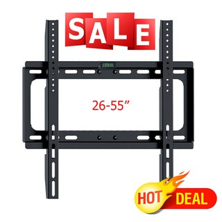 ชุดขาแขวนทีวี LCD, LED ขนาด 26-55 นิ้ว TV Bracket แบบติดผนังฟิกซ์(Black)#502