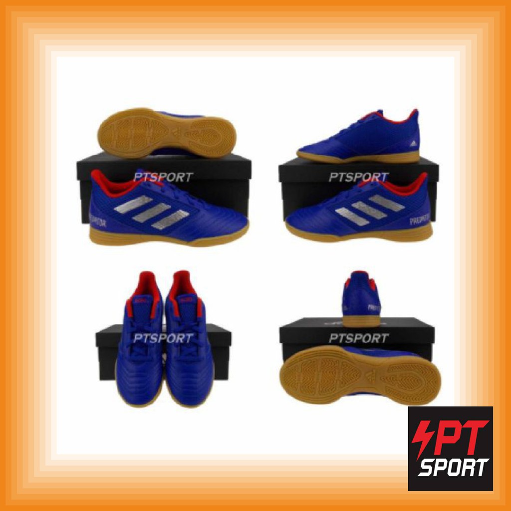 รองเท้ากีฬา รองเท้าฟุตซอลเด็ก Adidas CM-8551 PREDATOR 19.4 SALA J น้ำเงินแดง