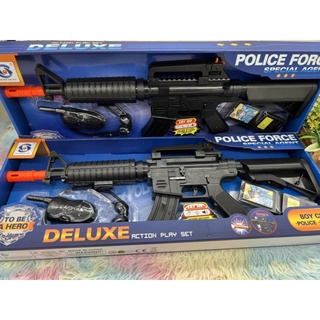 🌈ของเล่น ของเล่นเด็ก ปืนเด็กเล่น ปืนกระบอกยาว ปืนยาว Police Force Gun play set ปืนพร้อมบัตรเจ้าหน้าที่ตำรวจ