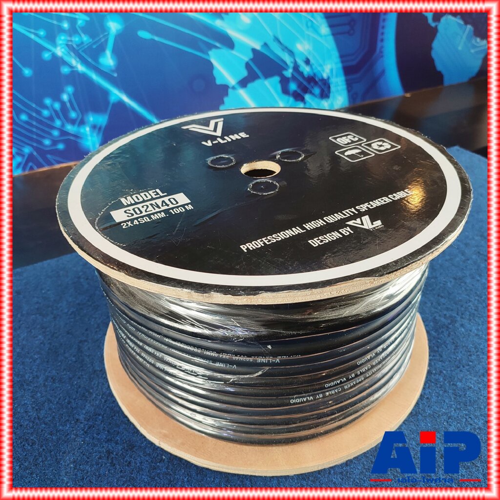ขด100เมตร เมตรละ V-LINE S02N40 สายลำโพง 2X4mm V Line 2คอร์ สาย ลำโพง 4MM. VLINE VL S 02 N 40 S 02N40