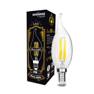 SHINING หลอดไฟ Led วินเทจแนวย้อนยุค 4W Edison ขั่ว E14 Led Retro Lamp Vintage Edison หลอดไฟโตชิบา Toshiba Lighting