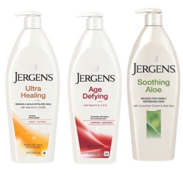 Jergens body lotion โลชั่นเจอร์เกน มี 3สูตร ultra healing โลชั่นบำรุงผิวกาย เจอร์เกน Jergans  Soothing Aloe